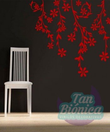 Plantas cayendo, fotomurales, adhesivo, empavonados y diseños para las paredes
