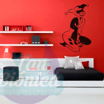 CINE-Y-TV-23 Harley Quinn supervillana de Batman. Vinilo adhesivo decorativo, película y serie, personaje para tu pared. Sticker baratos y económicos Chile.