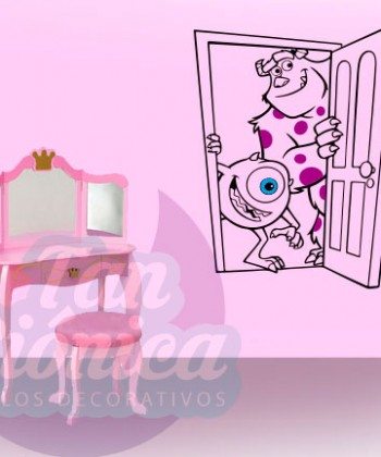 Mike y Sulley, Monster Inc Película infantil, vinilo adhesivo decorativo, sticker para paredes.