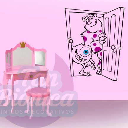 CINE-Y-TV-35 Mike y Sulley, Monster Inc Película infantil, vinilo adhesivo decorativo, sticker para paredes.