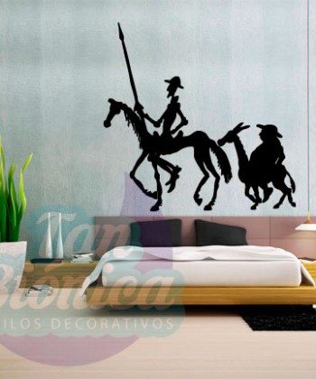 Don Quijote de la Mancha. Miguel de Cervantes. Vinilo Adhesivo Decorativo para las paredes. Libros. Decoración.