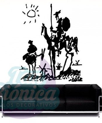 Don Quijote de la Mancha. Miguel de Cervantes. Vinilo Adhesivo Decorativo para las paredes. Libros. Decoración.