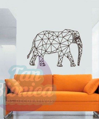Elefante ornamental, líneas y geométrico. Vinilo Adhesivo Decorativo. Sticker. Empavonados, Fotomurales. Decoración.