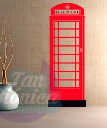 Caseta telefónica de londres, london, adhesivo vinilo decorativo, sticker para paredes