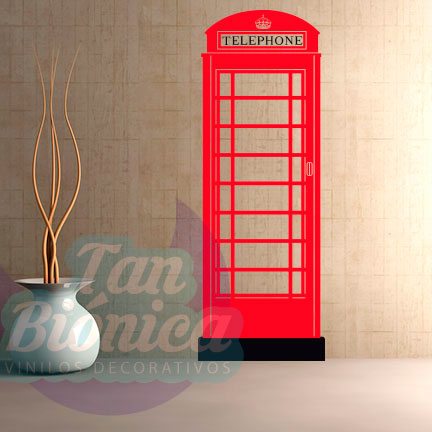 URBANO17 Caseta telefónica de londres, london, adhesivo vinilo decorativo, sticker para paredes