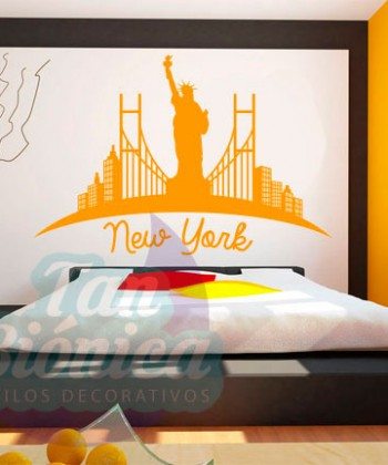 New york Edificios ciudad adhesivos decorativos vinilos stickers para las paredes, empavonados y fotomurales