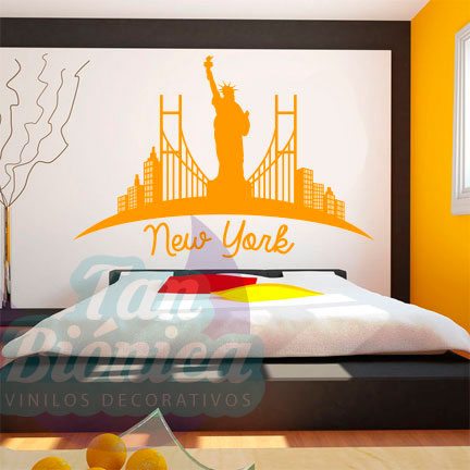 URBANO27 New york Edificios ciudad adhesivos decorativos vinilos stickers para las paredes, empavonados y fotomurales