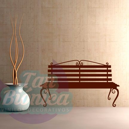 URBANO50 Banca de plaza adhesivo decorativo sticker, para las paredes de tu hogar. Decoración