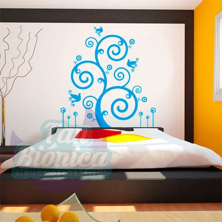 flora59 planta, hojas vinilo adhesivo decorativo empavonados fotomurales diseño y decoración