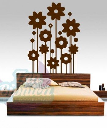 Flores, adhesivo decorativo, vinilo sticker, empavonado y fotomurales.