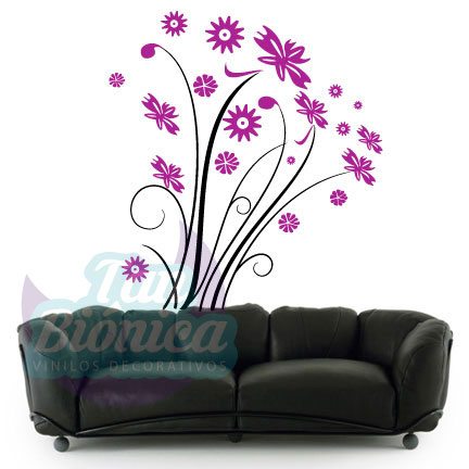 flora68 Flores, corazones. planta, vinilo adhesivo decorativo tanbionica, chile, fotomurales y empavonados