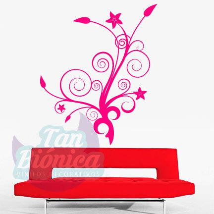 flora75 Flores vinilo adhesivo decorativo empavonados y fotomurales para las paredes de hogar