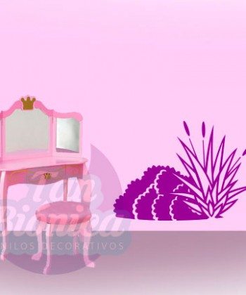 Arbusto de la selva, vinilo adhesivo decorativo infantil para niños y niñas, animales, sticker.