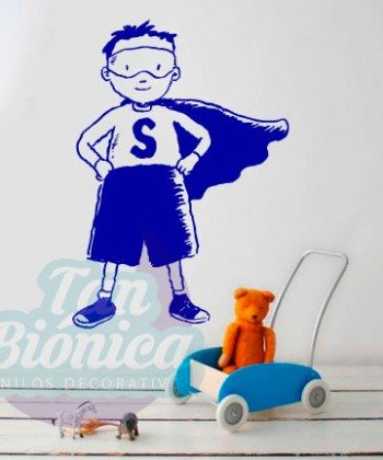 Super niño, niño, bebé, super héroe, infantil adhesivo decorativo, sticker, vinilo para las paredes