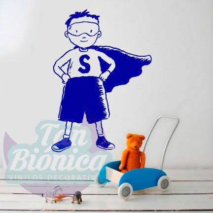infantil17 Super niño, niño, bebé, super héroe, infantil adhesivo decorativo, sticker, vinilo para las paredes