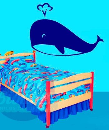 Ballena, vinilo decorativo adhesivo, sticker para niños, niñas, bebés, infantil.