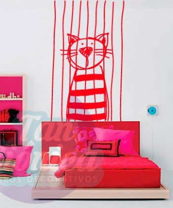 Gato encarcelado niño, niña, bebé, vinilo adhesivo decorativo infantil para tu hogarGato encarcelado niño, niña, bebé, vinilo adhesivo decorativo infantil para tu hogar