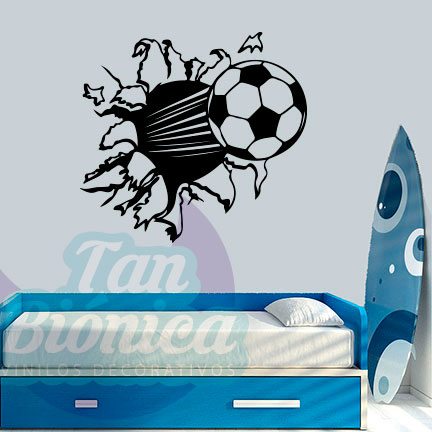infantil56 Pelota de fútbol, vinilo infantil de soccer para niños y niñas, decoración de vinilos decorativos adhesivos, stickers empavonados y fotomurales