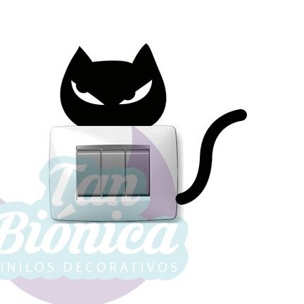 Interruptores 21 Interruptores y enchufes decorados con vinilos adhesivos decorativos, empavonados y fotomurales, gato.
