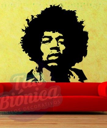 Leyendas de música, cantantes, Vinilos Adhesivos Decorativos, fotomurales, empavonados oficinas, Chile, gratuito, barato y económico. Jimmy Hendrix.