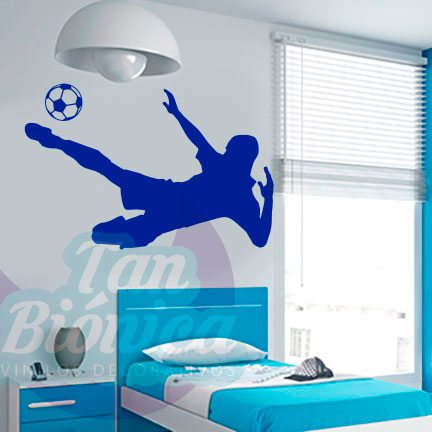 SILUETAS10 Vinilos Adhesivos decorativos, stickers, empavonados y fotomurales. Baratos y económicos, Pegatinas para las paredes. Jugador de fútbol, futbolista.