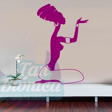 SILUETAS20 Vinilos Adhesivos decorativos, stickers, empavonados y fotomurales. Baratos y económicos, Pegatinas para las paredes. Mujer africana