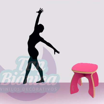SILUETAS25 Vinilos Adhesivos decorativos, stickers, empavonados y fotomurales. Baratos y económicos, Pegatinas para las paredes. Bailarina gimnasta